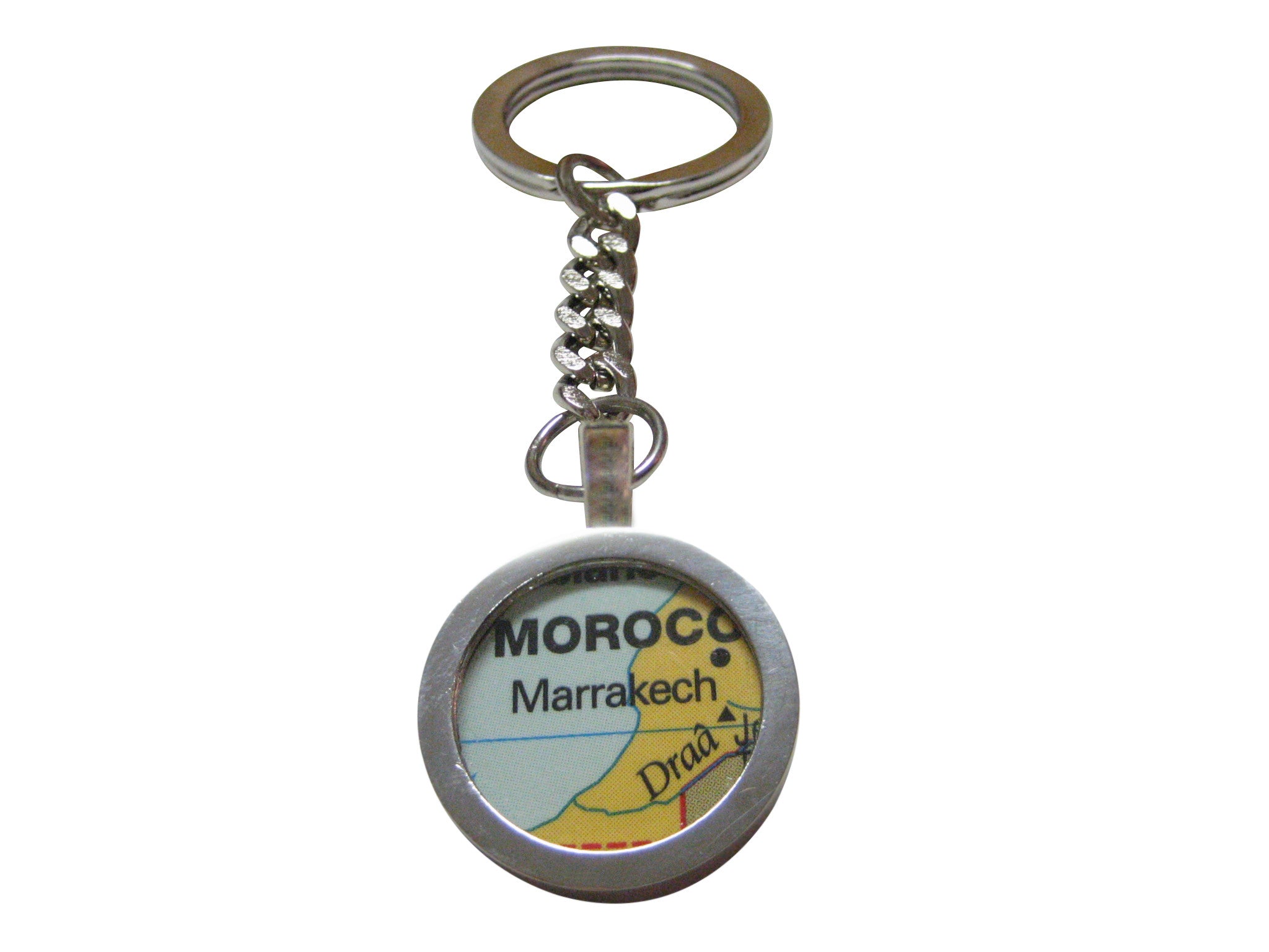 Marrakech Morocco Map Pendant Key Chain