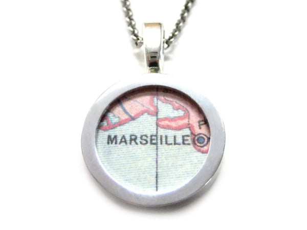 Marseille Map Pendant Necklace