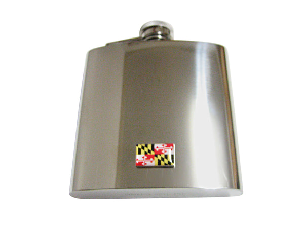 Maryland State Flag Pendant 6 Oz. Stainless Steel Flask