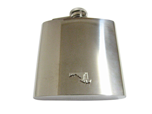 Maryland State Map Shape 6 Oz. Stainless Steel Flask