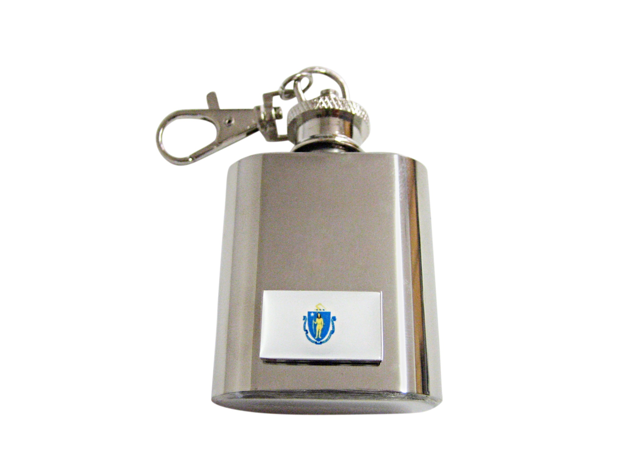 Massachusetts State Flag Keychain Flask