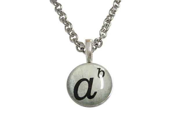 Mathematical A to the Power of B Pendant Necklace