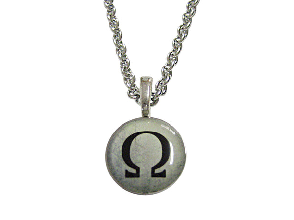 Mathematical Greek Omega Symbol Pendant Necklace