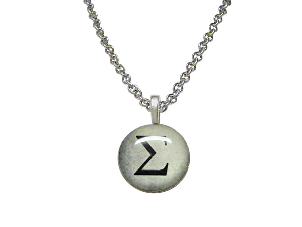 Mathematical Greek Sigma Symbol Pendant Necklace