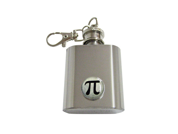 Mathematical Pi Symbol Pendant 1 Oz. Stainless Steel Key Chain Flask