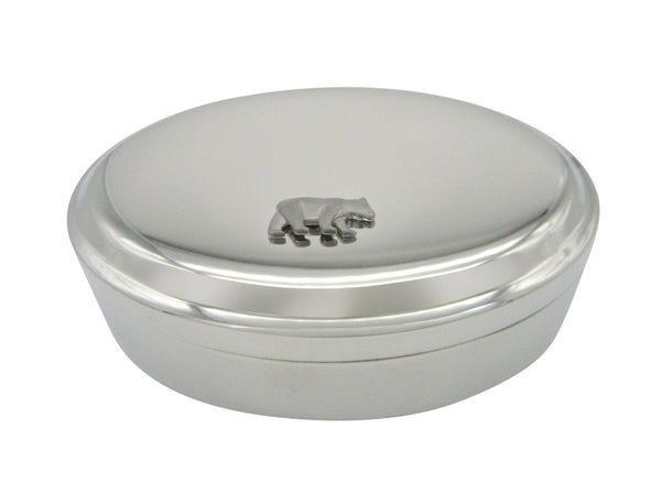 Matte Bear Pendant Oval Trinket Jewelry Box
