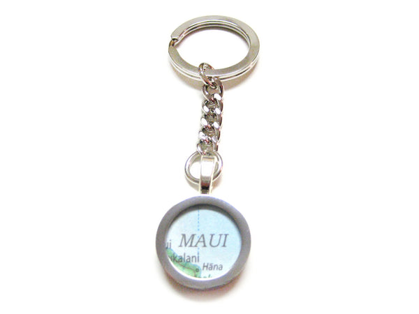 Maui Hawaii Map Pendant Keychain