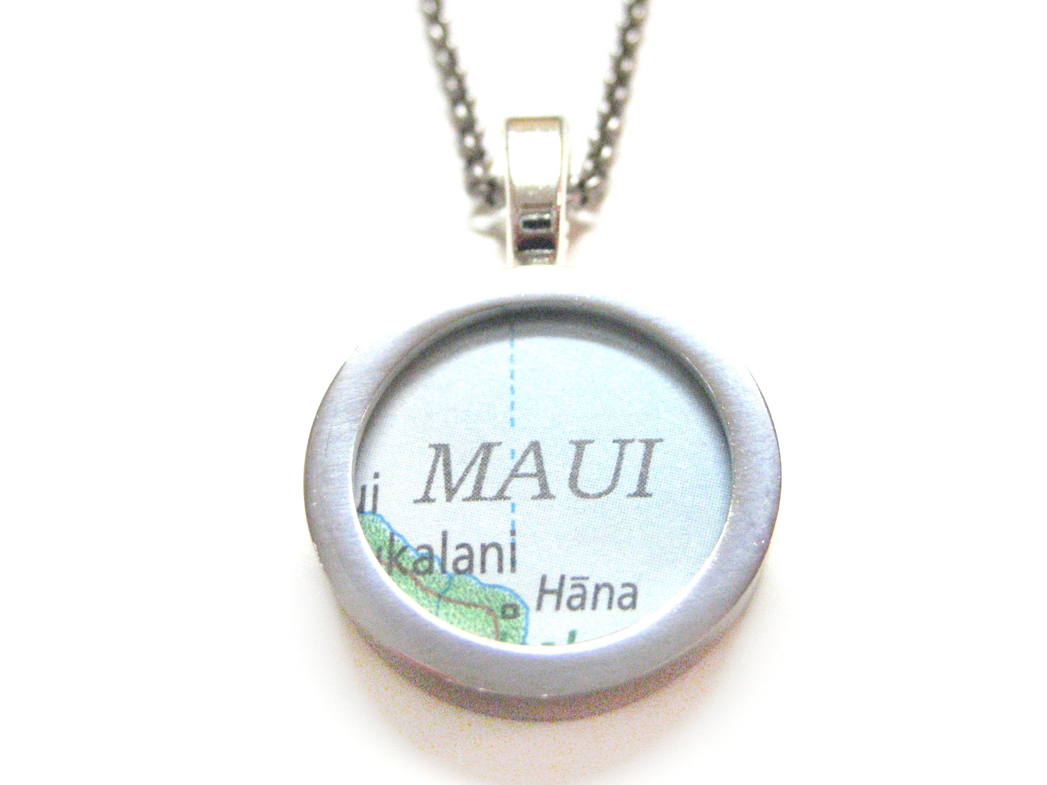 Maui Hawaii Map Pendant Necklace