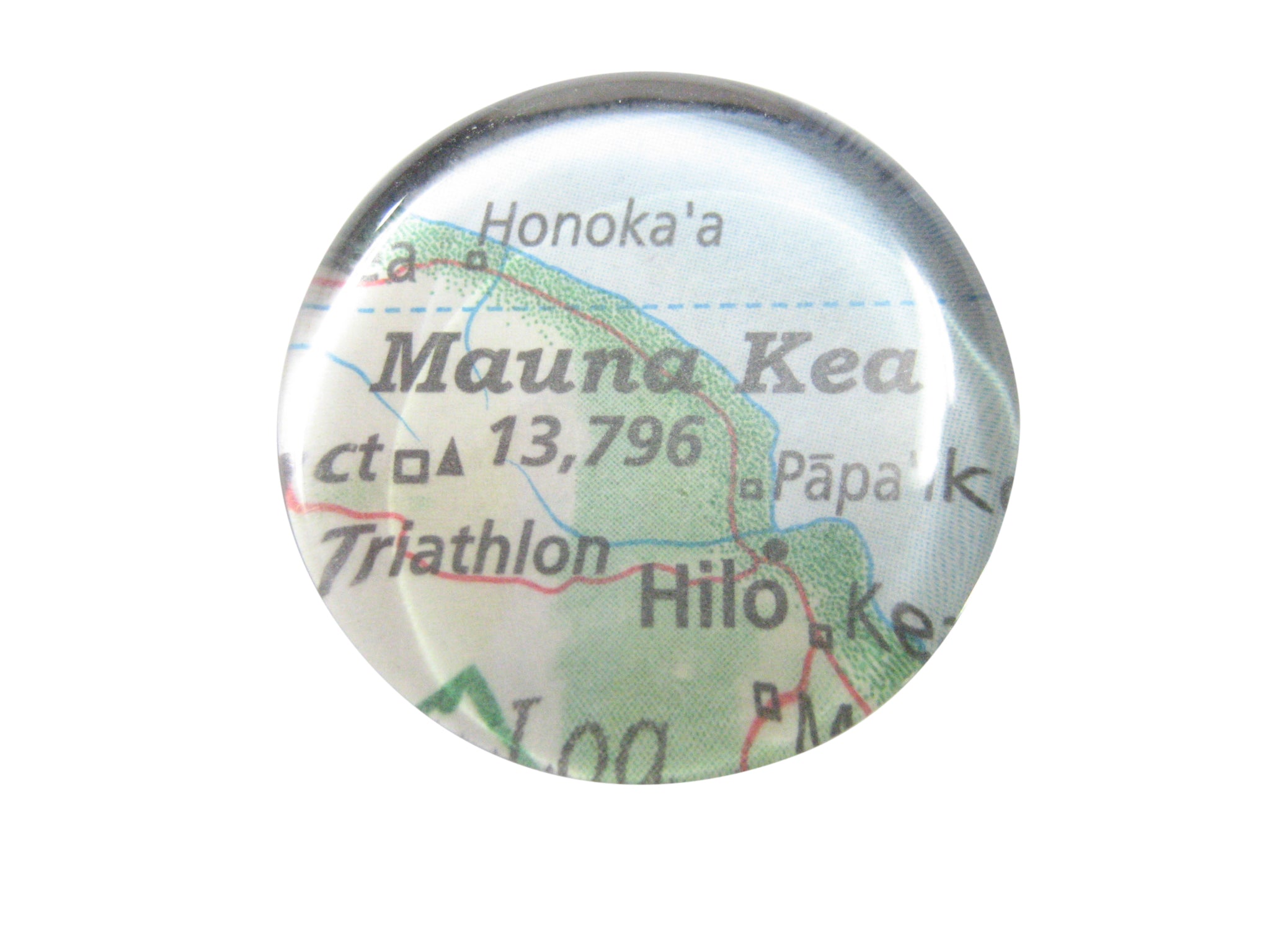 Mauna Kea Hawaii Map Pendant Magnet