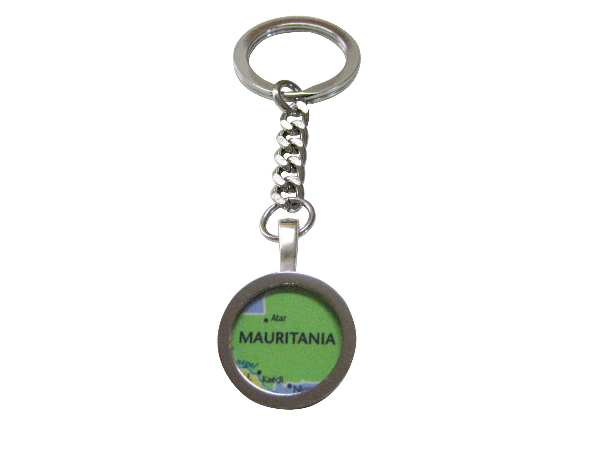 Mauritania Map Pendant Keychain