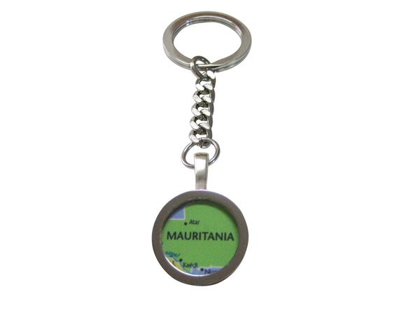 Mauritania Map Pendant Keychain