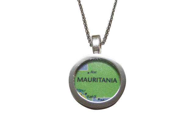 Mauritania Map Pendant Necklace