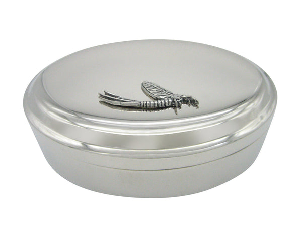 Mayfly Fly Fishing Pendant Oval Trinket Jewelry Box