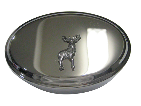 Medium Full Stag Deer Oval Trinket Jewelry Box