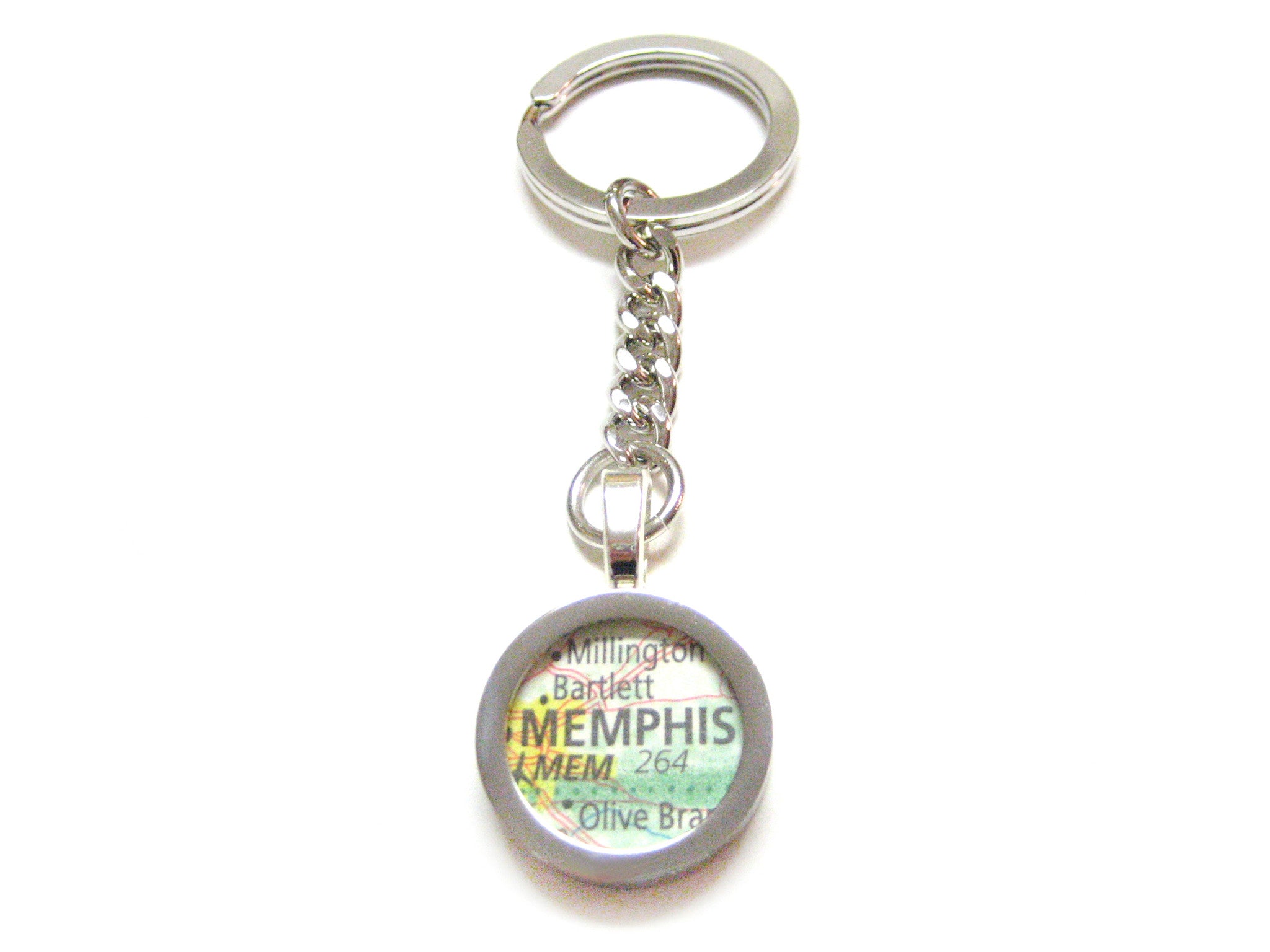 Memphis Tennessee Map Pendant Keychain