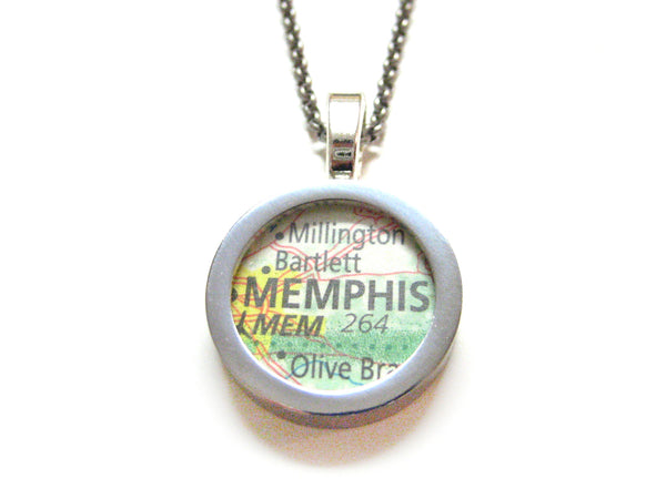 Memphis Tennessee Map Pendant Necklace