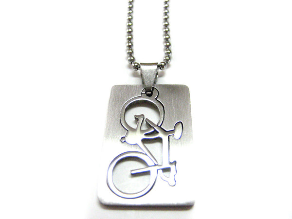 Metal Bicycle Cut Out Necklace