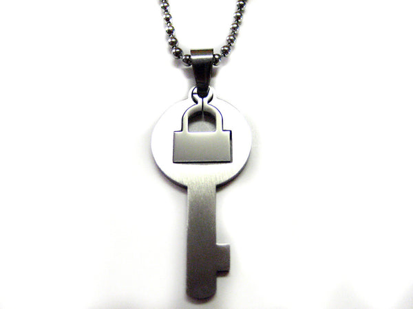 Metal Key Cut Out Pendant Necklace