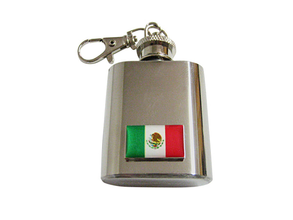 Mexico Flag 1 Oz. Stainless Steel Key Chain Flask