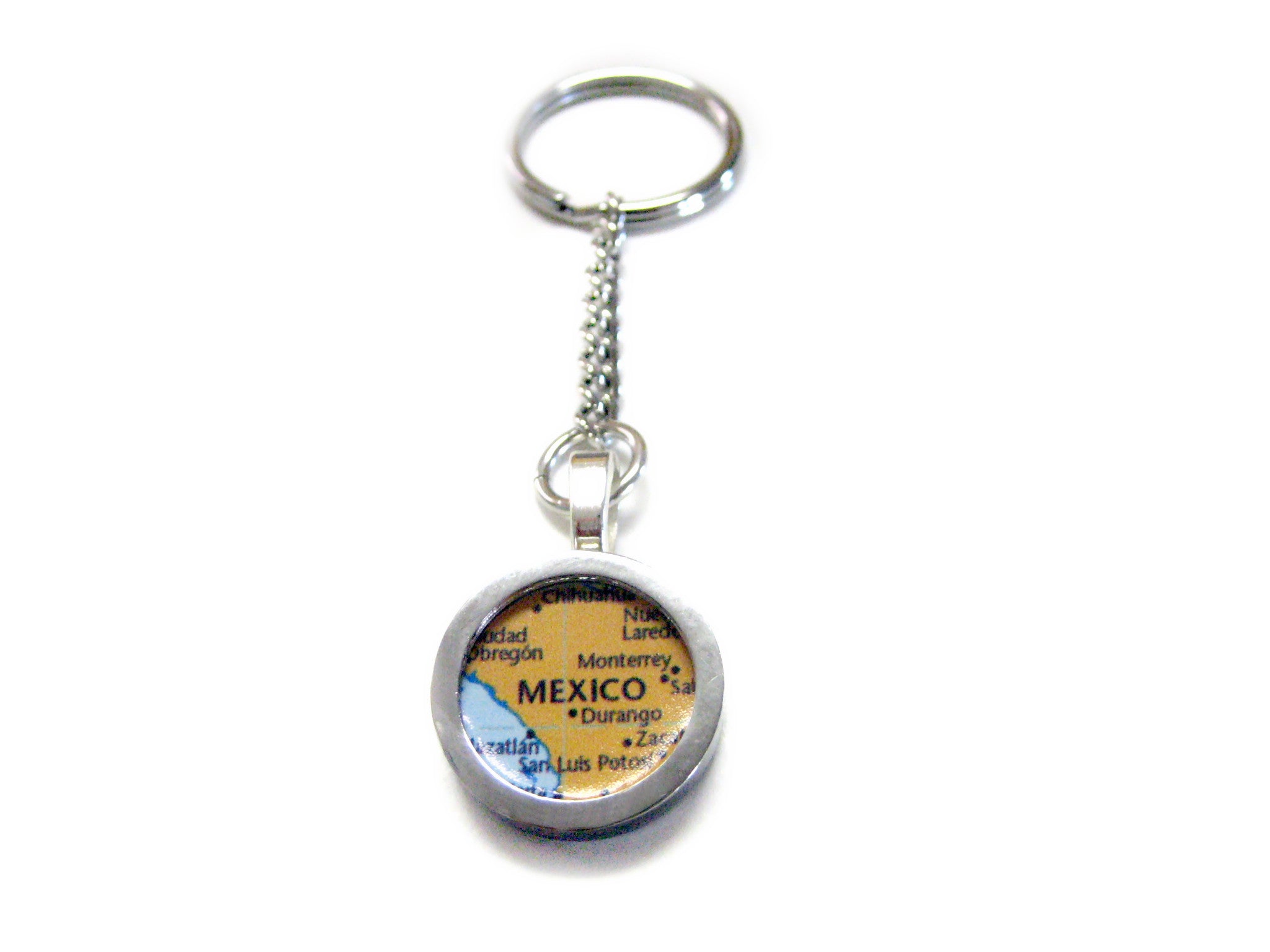 Mexico Map Pendant Keychain