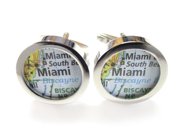 Miami Florida Map Cufflinks
