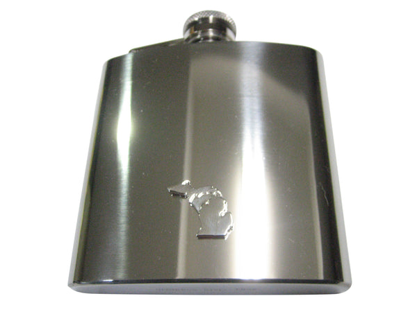Michigan State Map Shape 6oz Flask