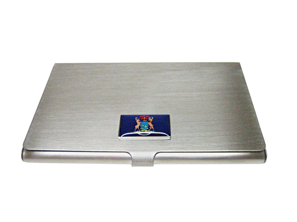 Michigan State Flag Pendant Business Card Holder