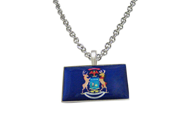 Michigan State Flag Pendant Necklace