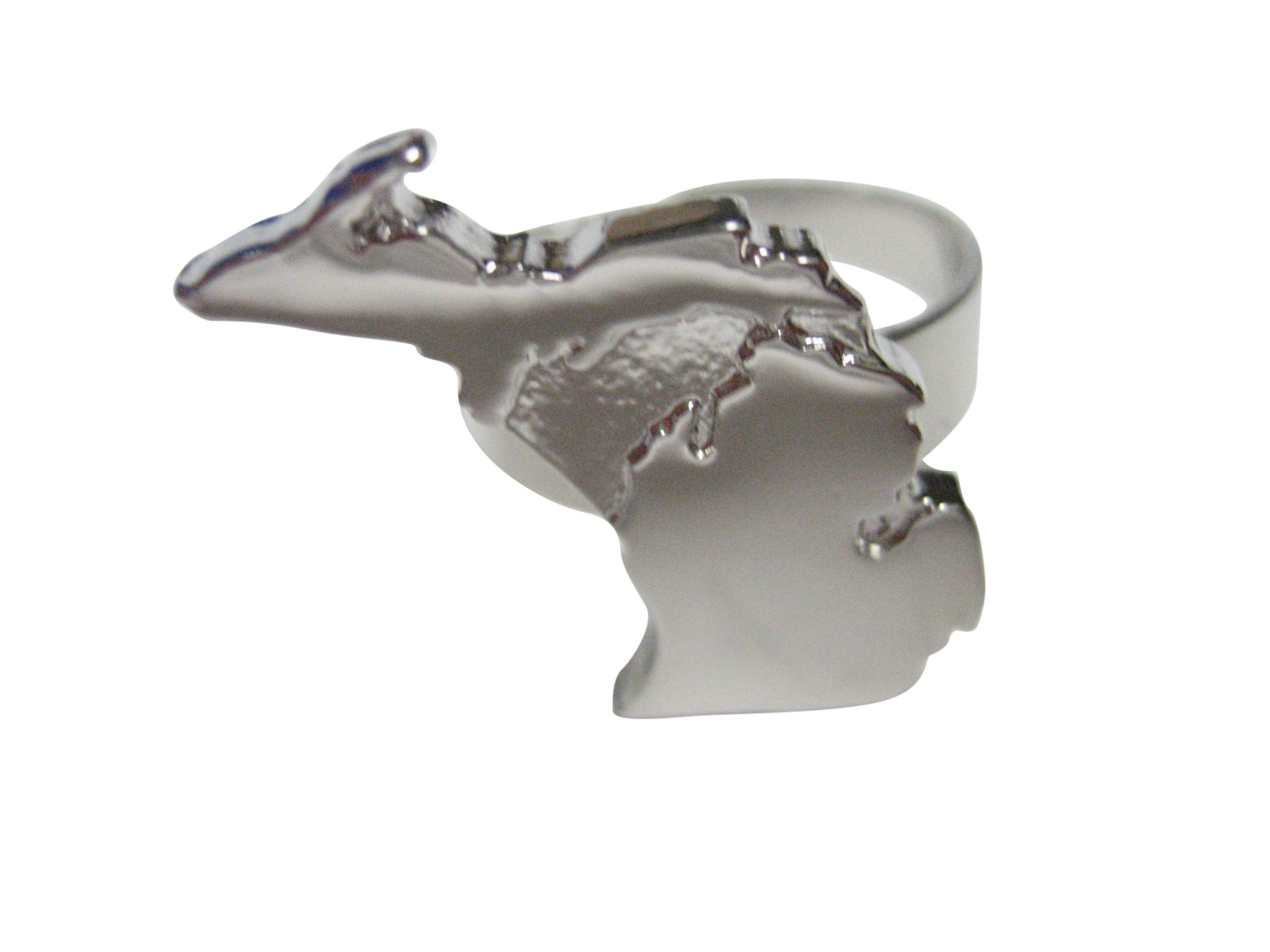 Michigan State Map Shape Adjustable Size Fashion Ring