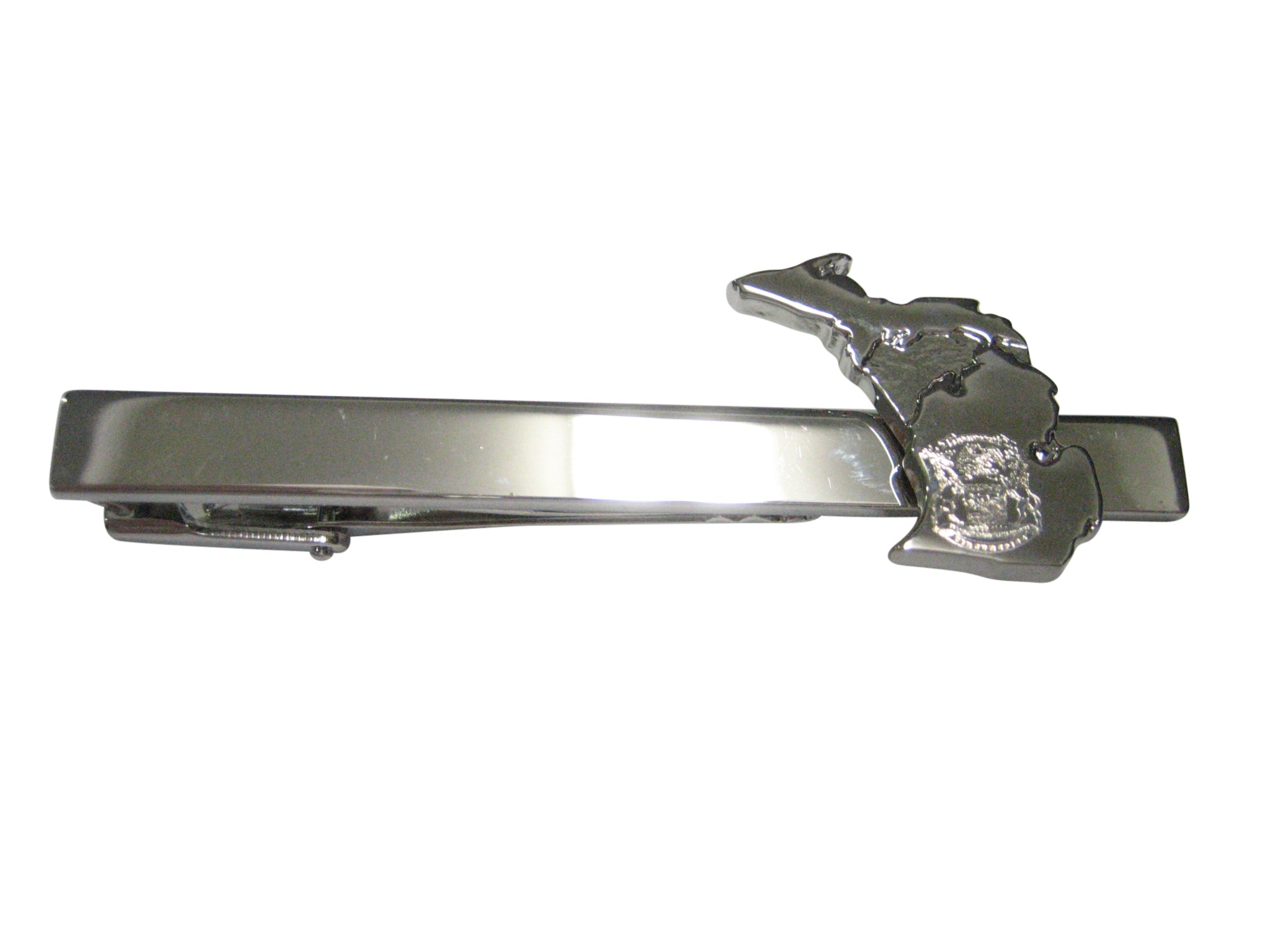 Michigan State Map Shape and Flag Design Tie Clip