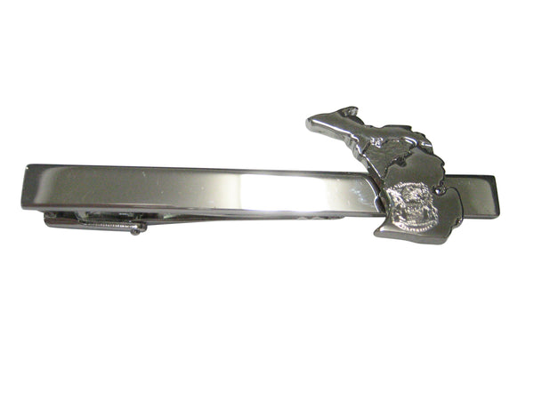 Michigan State Map Shape and Flag Design Tie Clip