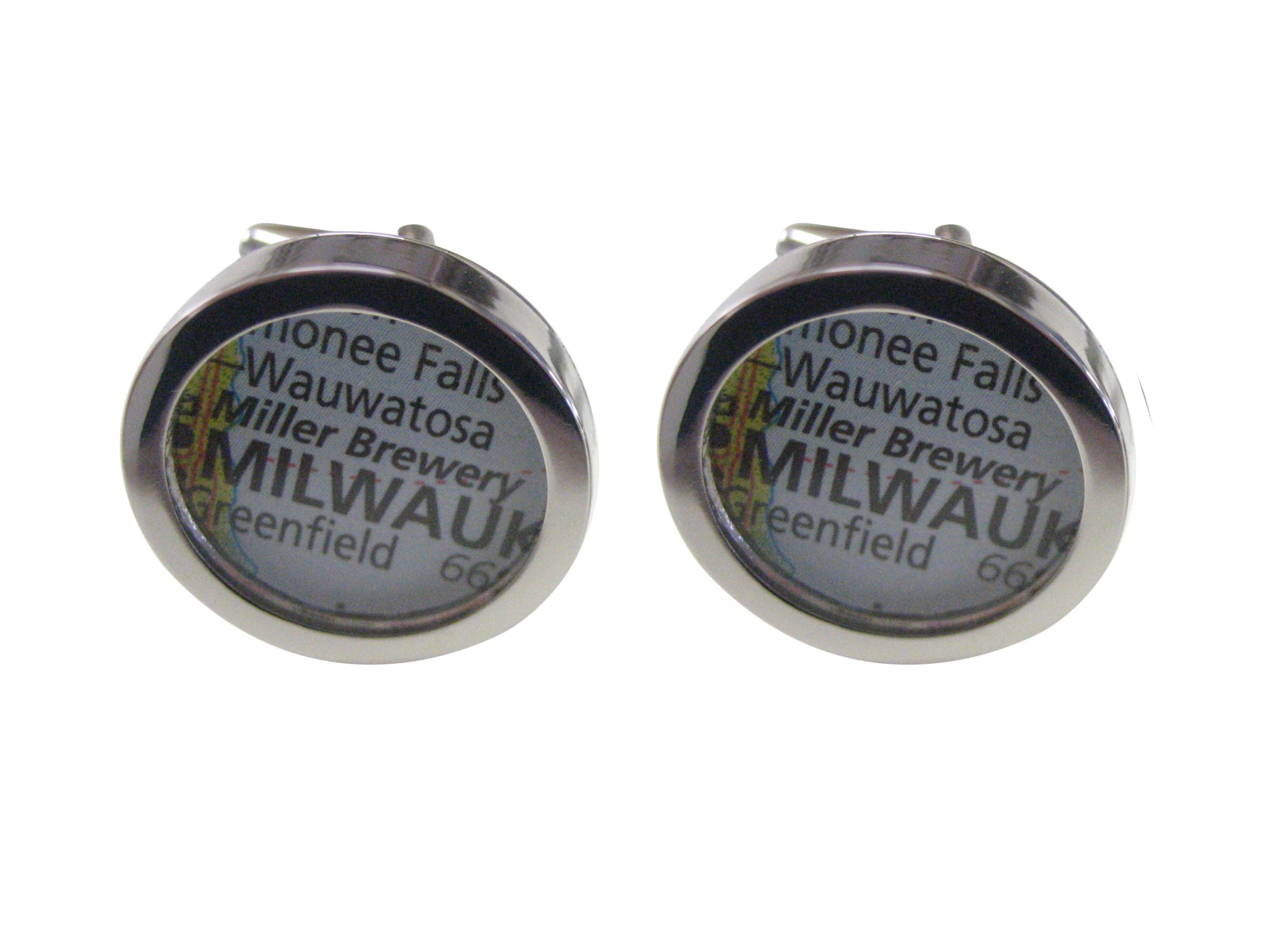 Miller Beer Brewery Map Cufflinks
