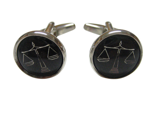 Mini Black Scale of Justice Cufflinks