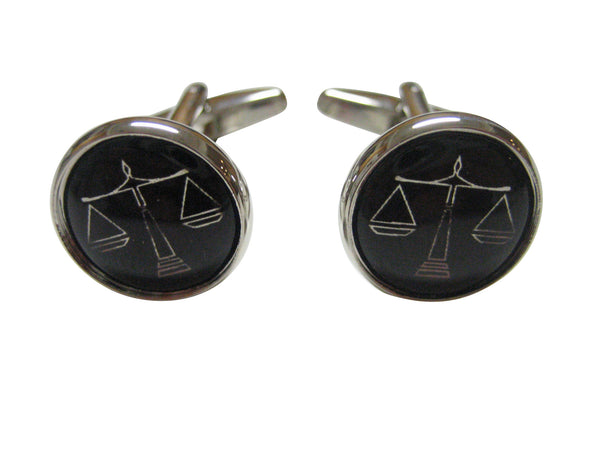Small Black Scale of Justice Cufflinks