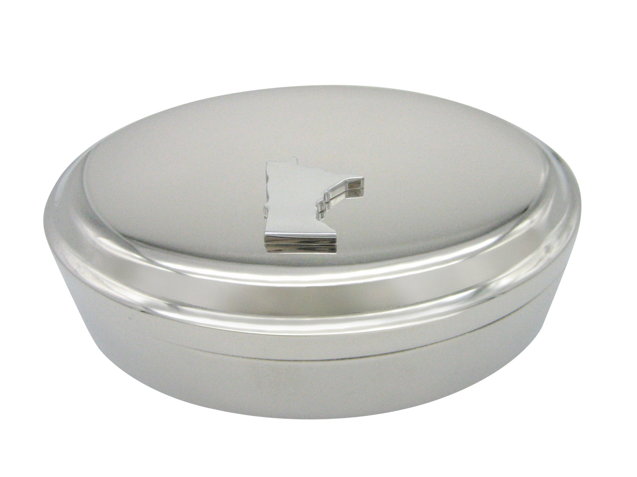 Minnesota State Map Shape Pendant Oval Trinket Jewelry Box