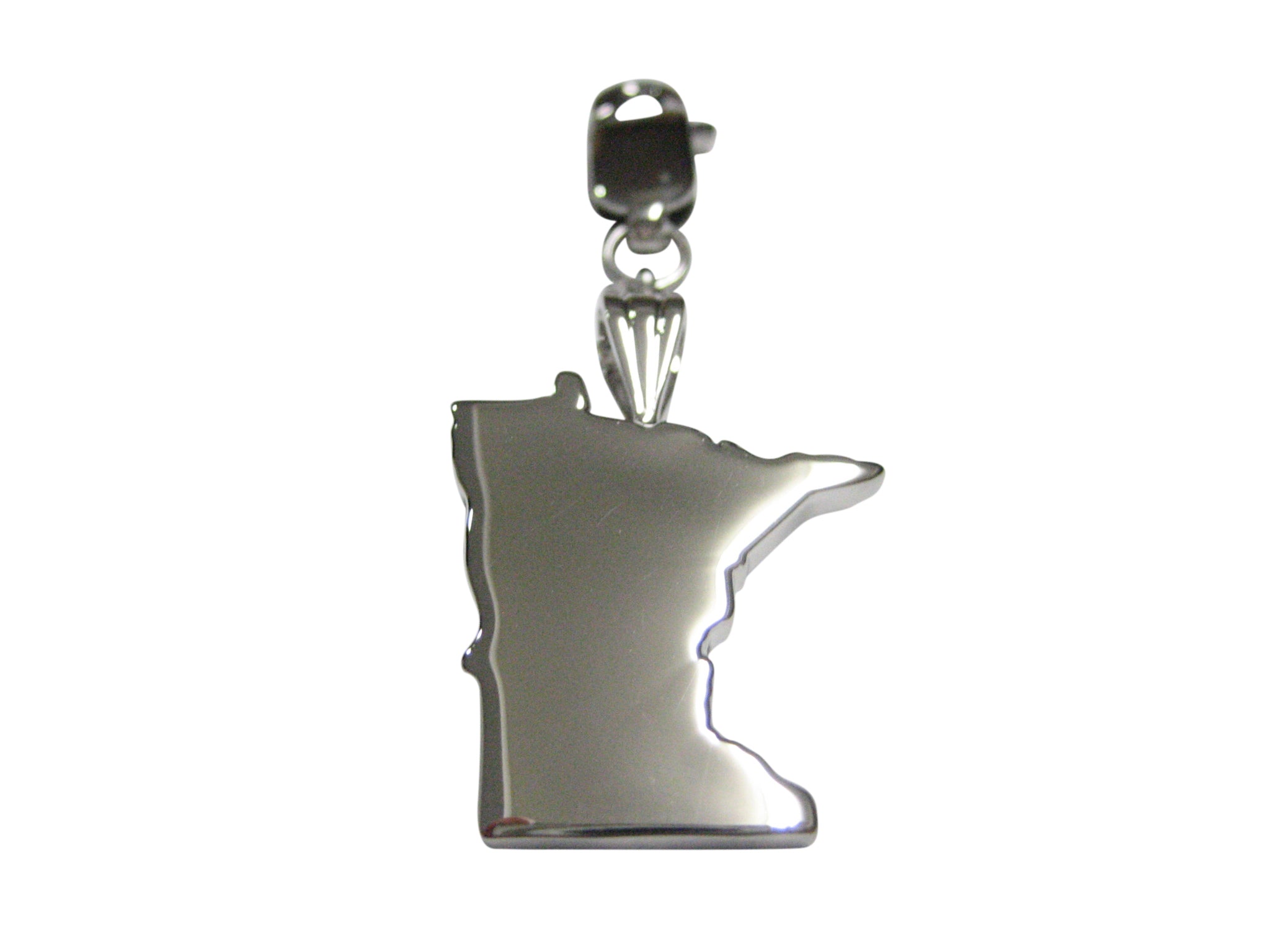 Minnesota State Map Shape Pendant Zipper Pull Charm