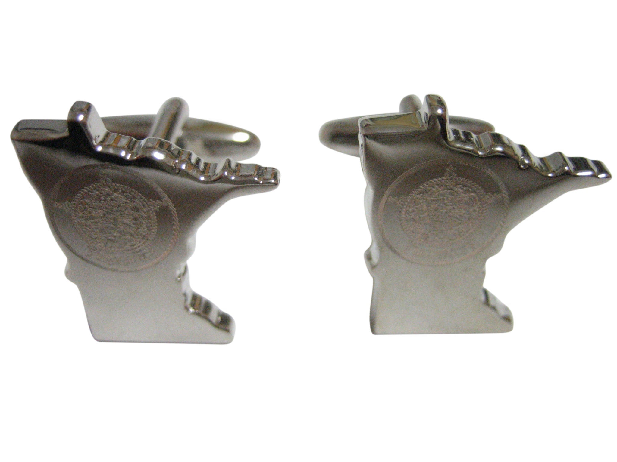 Minnesota State Map Shape and Flag Design Cufflinks