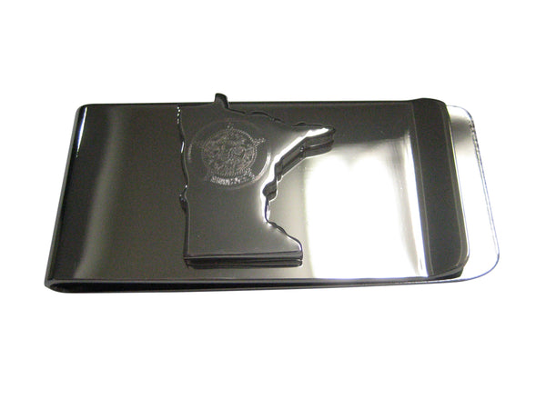Minnesota State Map Shape and Flag Design Money Clip