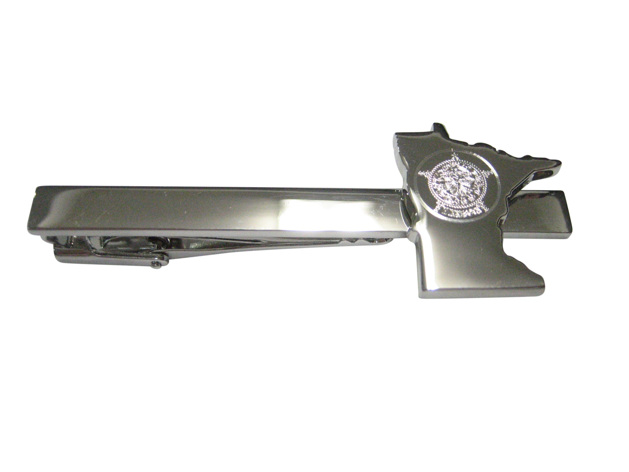 Minnesota State Map Shape and Flag Design Tie Clip