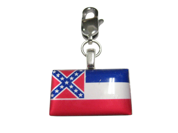 Mississippi State Flag Pendant Zipper Pull Charm