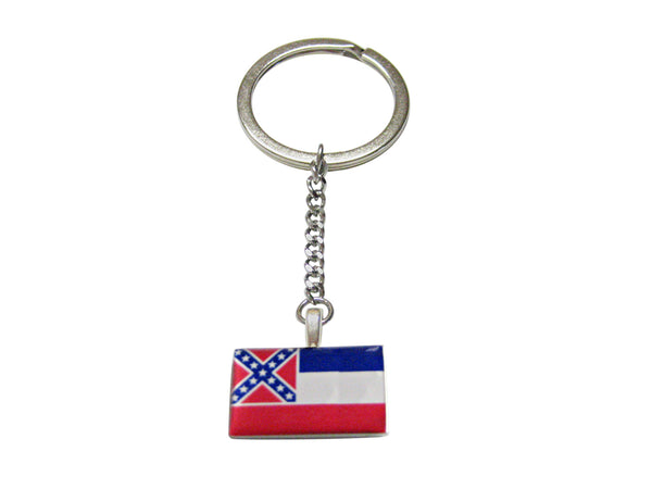 Mississippi State Flag Pendant Keychain