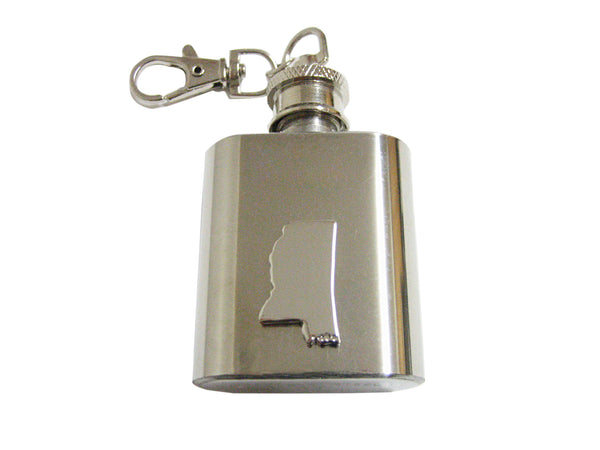 Mississippi State Map Shape 1 Oz. Stainless Steel Key Chain Flask