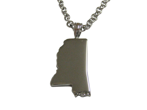 Mississippi State Map Shape Pendant Necklace