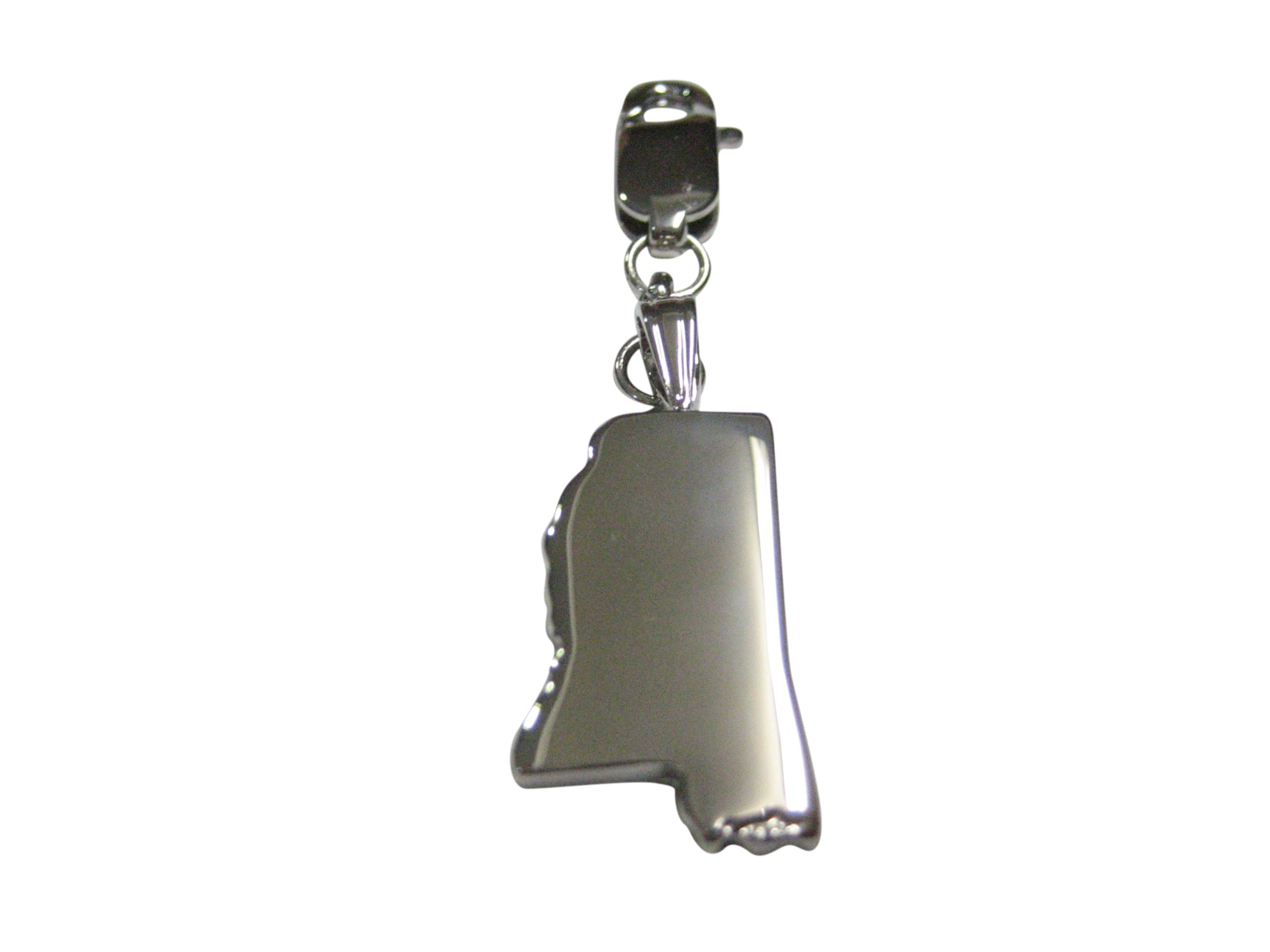 Mississippi State Map Shape Pendant Zipper Pull Charm