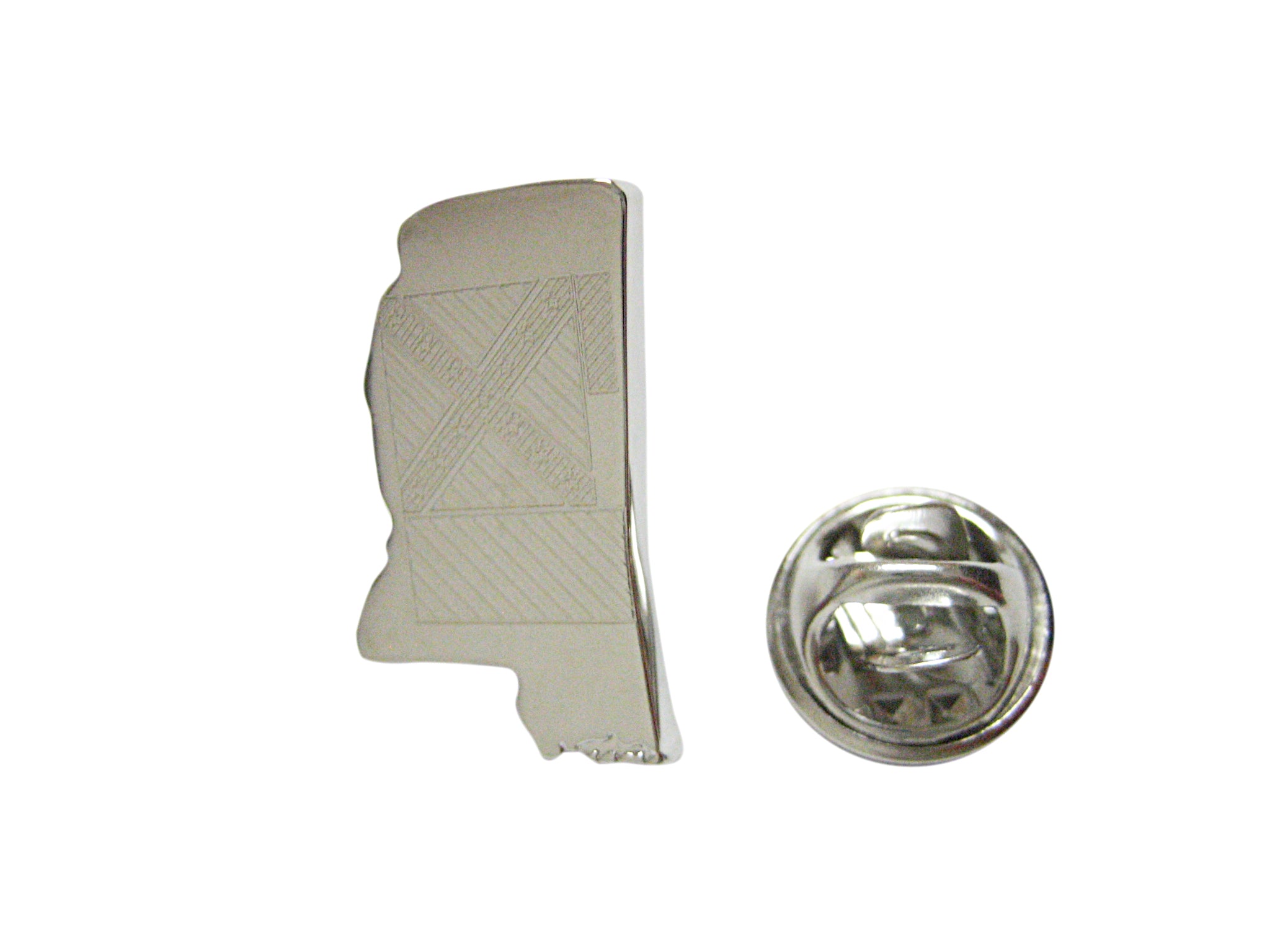 Mississippi State Map Shape and Flag Design Lapel Pin