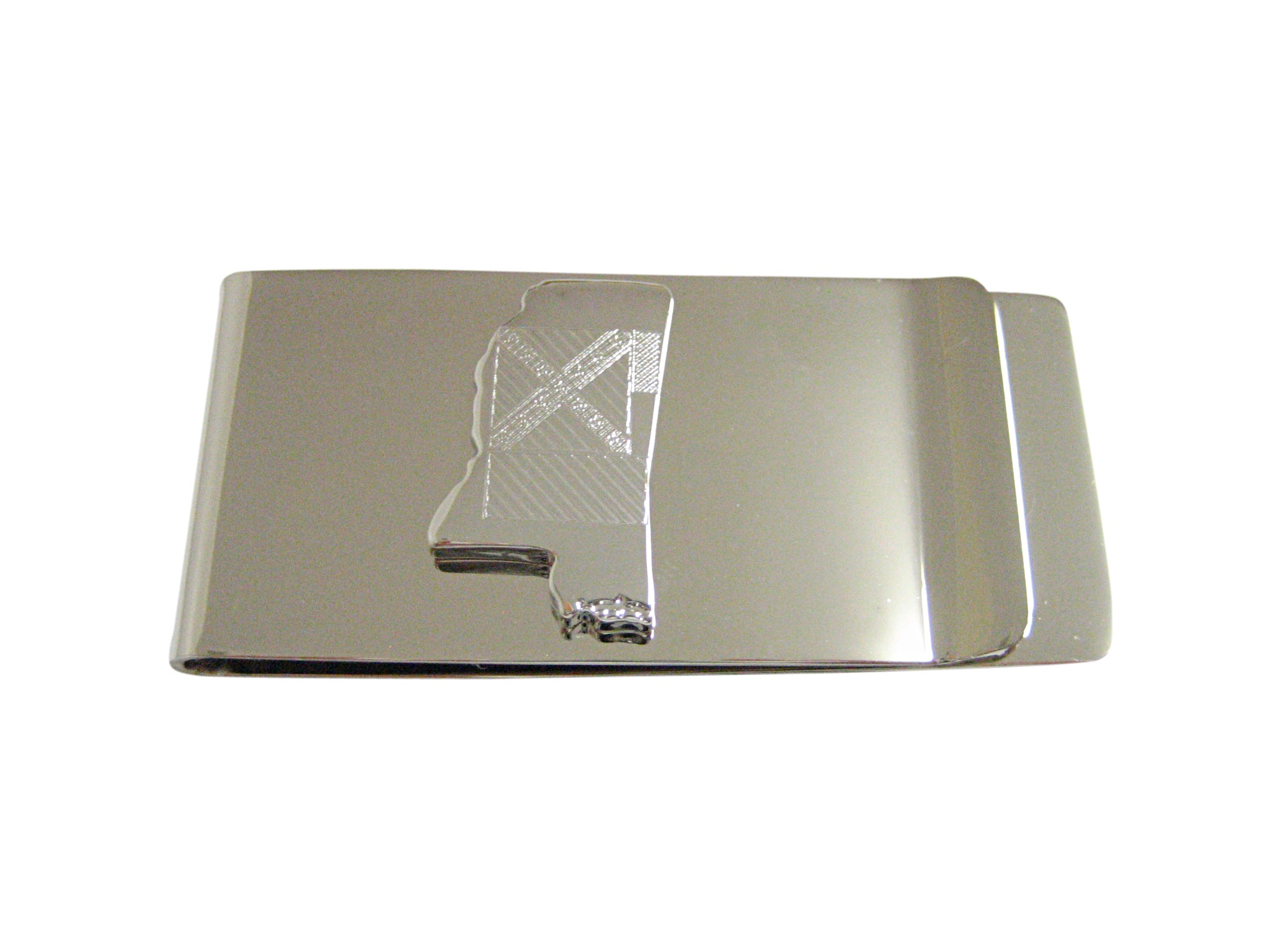 Mississippi State Map Shape and Flag Design Money Clip