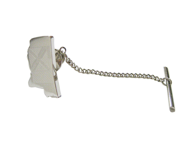 Mississippi State Map Shape and Flag Design Tie Tack