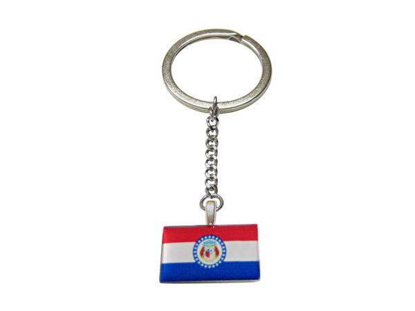 Missouri State Flag Pendant Keychain