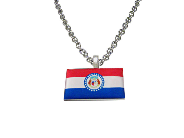 Missouri State Flag Pendant Necklace