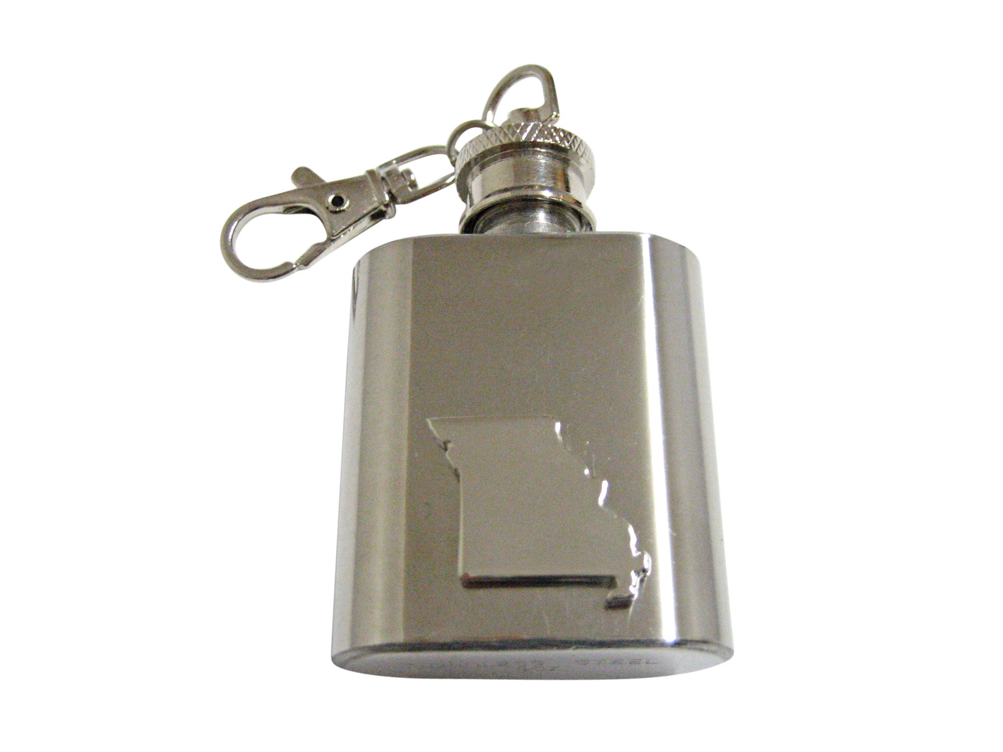 Missouri State Map Shape 1 Oz. Stainless Steel Key Chain Flask